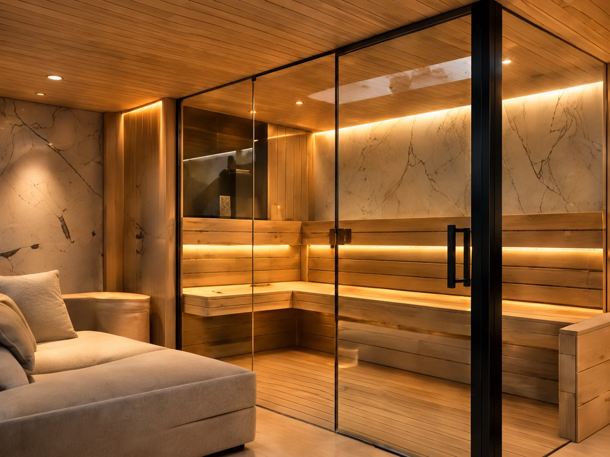 Sauna sur mesure dans un espace intérieur